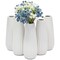 6 Pack Ceramic Bud Vases for Flower Centerpieces, Home Decor (2.3x5.8 In, Matte White)